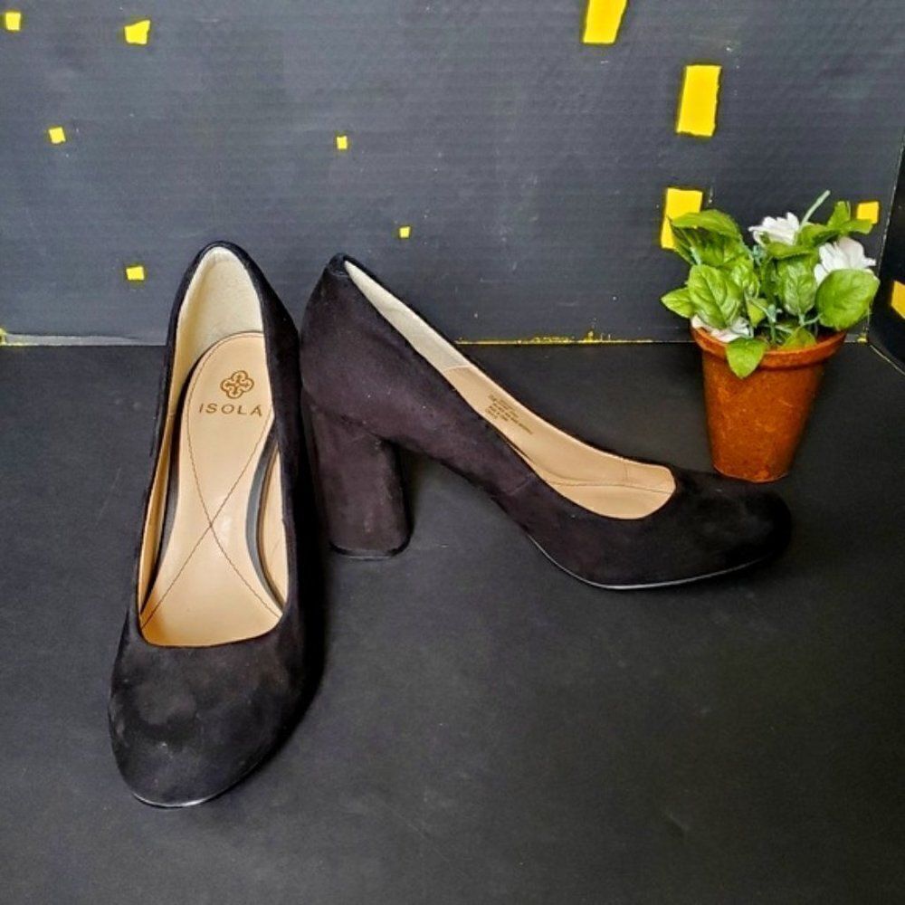 Isola Black Velvet Heels
